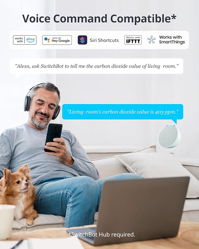 Air Quality Monitor Indoor 5-in-1 Meter Pro CO2 Detector, CO2 Alarm, CO2 Monitor with APP, Large Display, Bluetooth Air Quality Tester for Home, Office, 2-Year Data Storage (Meter Pro CO2)