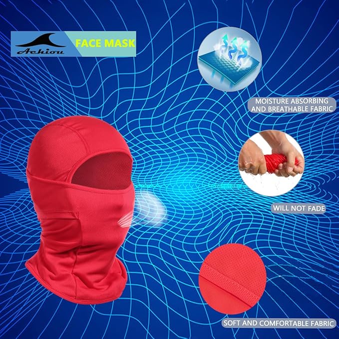 Achiou Ski Mask for Men Women, Balaclava Face Cover, Shiesty Mask UV Protector Lightweight for Motorcycle Snowboard