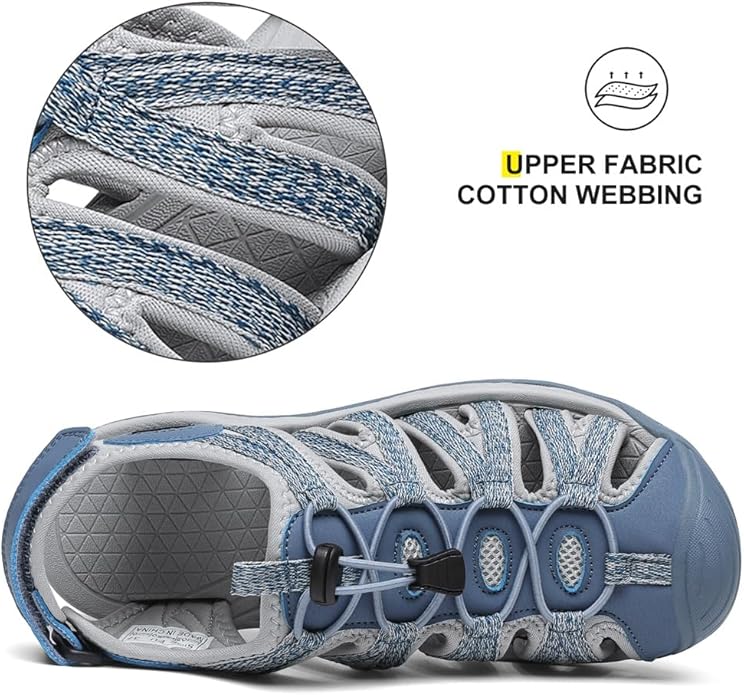 Dannto Women's Closed Toe Hiking Sandals Walking Water Sandal Comfort Athletic Sport Outdoor Sandals