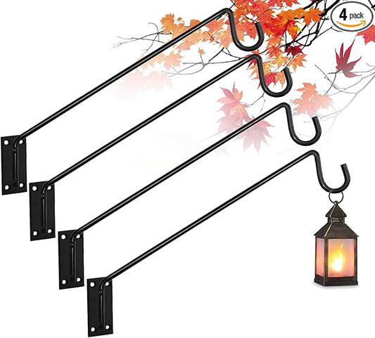 Heavy Duty Deck Bird Feeder Hanger Hook Wall Mounted 13.3 Inch 4 Pack for Planters,Plants Flower Suet Baskets,Lanterns,Wind Chimes Holiday Decoration