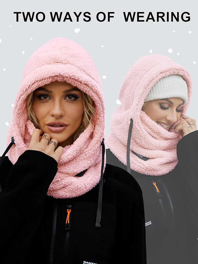 Balaclava Fleece Ski Mask for Men Women Winter Face Masks Windproof Hooded Scarf Cold Weather Hat Neck Warmer