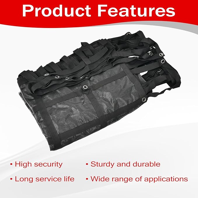 Heavy Duty 126" x 174" Truck Bed Cargo Net with Adjustable Cam Buckles & S-Hooks & Cross Strap,10.5' x 14.5' Cargo Net with 1500LBS Capacity for Pickup Truck Bed Trailer SUV Jeeps