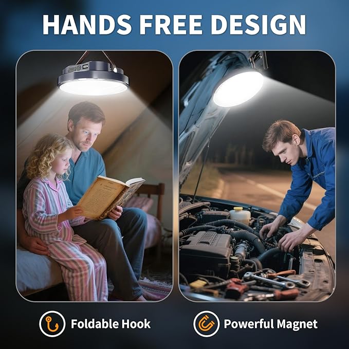 5000LM Flashlight Portable LED Camping Lantern Rechargeable Light 30W with Magnet , IPX4 Waterproof Tent Lights Power Failure Emergency Survival Kits Snowstorm