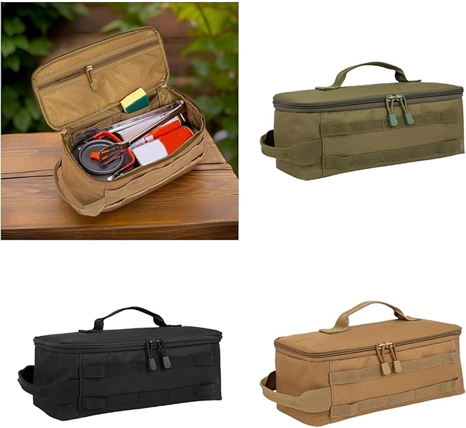 Picnic Backpack, Portable Camping Cookware Bag Outdoor Carrying Picnics Tableware Organizers Large Capacity Utensils Storage Bag Enduring