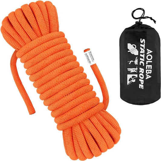 AOLEBA 10.5 mm Static Climbing Rope 10M(32ft) 20M(64ft) 30M(96ft) 50M(160ft) 70M(230ft) Outdoor Rock Climbing Rope, Escape Rope Ice Climbing Equipment Fire Rescue Parachute Rope