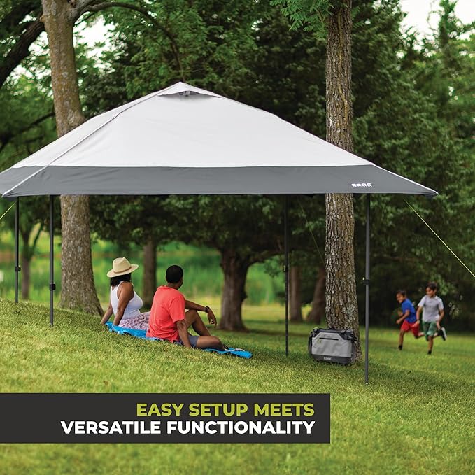 CORE 13 FT x 13 FT Instant Pop Up Canopy Tent | Portable Straight Leg Outdoor Gazebo Shelter with Wheeled Carry Bag | Perfect for Camping, Beach, Picnic, Backyards, BBQ, Tailgate, Patio and Party