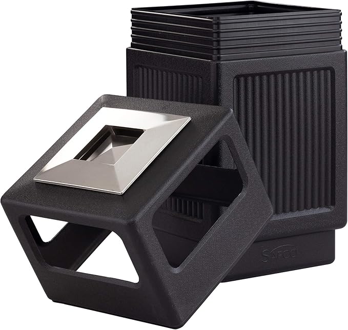 Safco Canmeleon Trash Can, 38 Gallons, Indoor and Outdoor Use, Durable & Weather-Resistant Commercial Garbage Can with Ashtray, Black