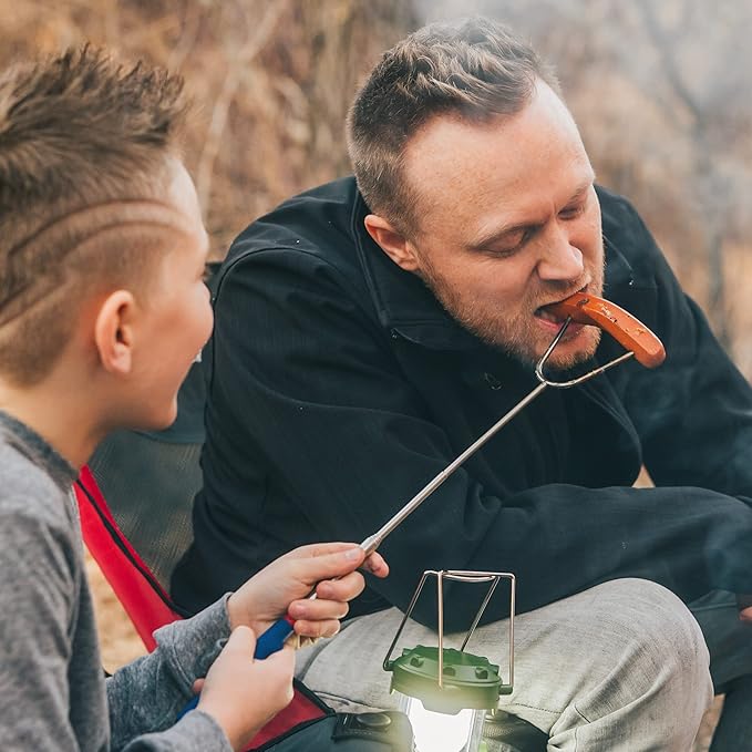 MalloMe Smores Sticks for Fire Pit Extra Long - Marshmallow Roasting Sticks Smores Kit -Smore Skewers Hot Dog Fork Campfire Cooking Equipment, Camping Essentials,Outdoor Campfire Accessories 45"20Pack