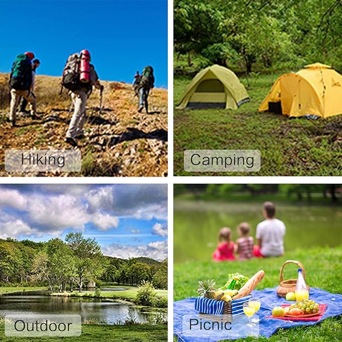 Tent Footprint, 1-4 Person Waterproof Camping Tarp Lightweight Ground Sheet Mat for Backpacking, Hiking, Beach, Picnic