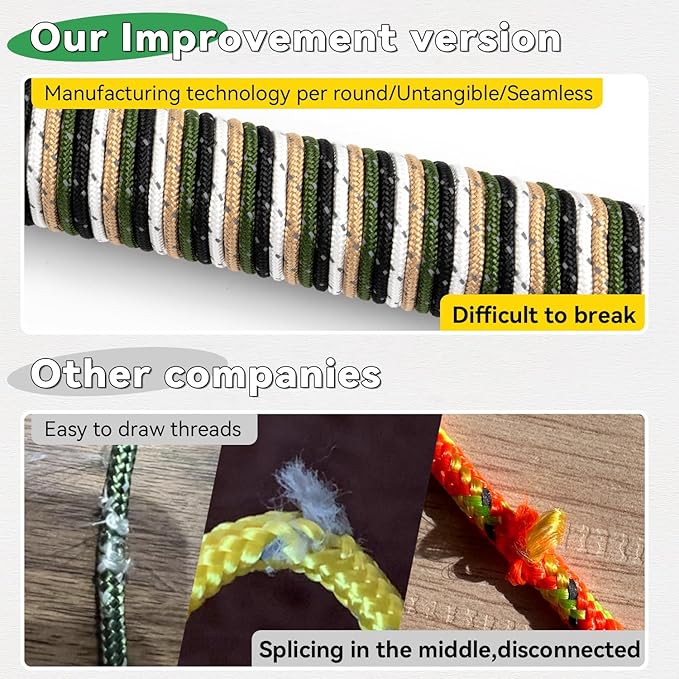 HIKEMAN Reflective Tent Rope Guyline - 4M Camping Guide Ropes,4mm Tent Guy Ropes Cord with Aluminum Tensioners Adjuster for Outdoor Camping Hiking Caravan Awning Tents (Black, 4mm)