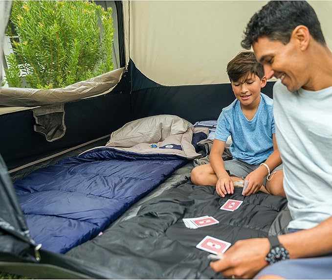 Coleman Brazos 20/30°F Adult Cool-Weather Sleeping Bag with No-Snag Zipper & Stuff Sack, Machine Washable, Great for Camping, Traveling, Guests, & More