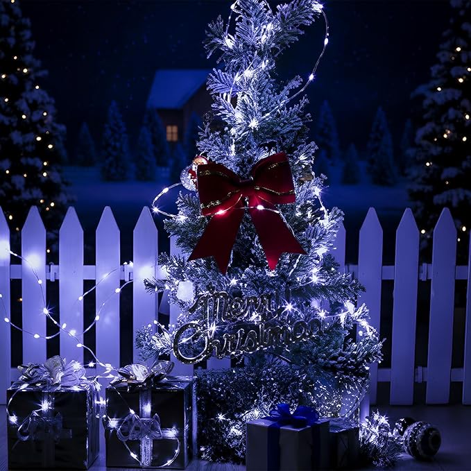 Macarrie 3 Pcs Fairy Lights USB Powered 16 ft 50 LED Lights Plug in for Xmas Indoor Outdoor Party Wedding Home Festival Tree Garden Decoration (White)