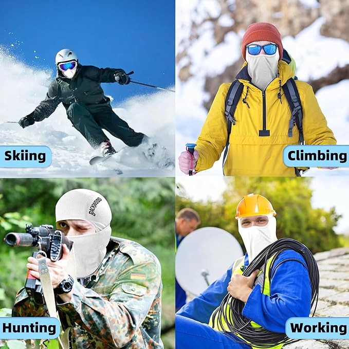 2 Pack Ski Mask Balaclava Face Mask, Breathable Face Cover Warm Windproof Neck Gaiter for Men Women Skiing Cycling Fishing