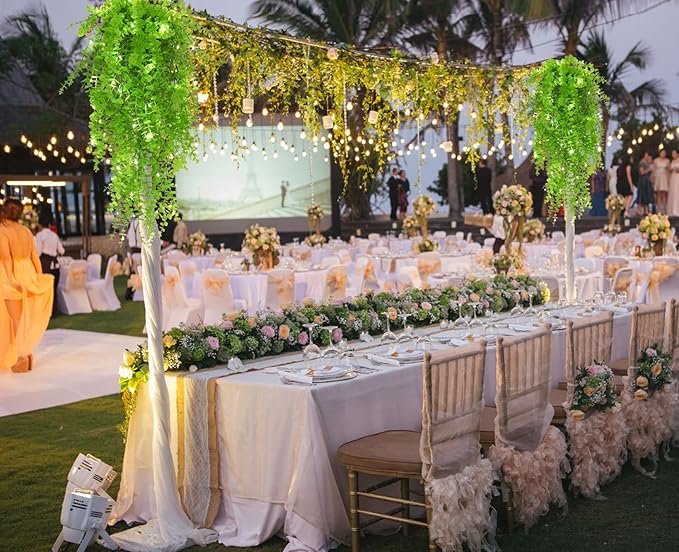 Artificial Hanging Plants Wall Decoration Faux Hanging Plants Indoor Fake Money Plants Hanging Plants Fake Plastic Plants for Indoor Bedroom Wall Home Garden Wedding Party Decorations(Light Green)