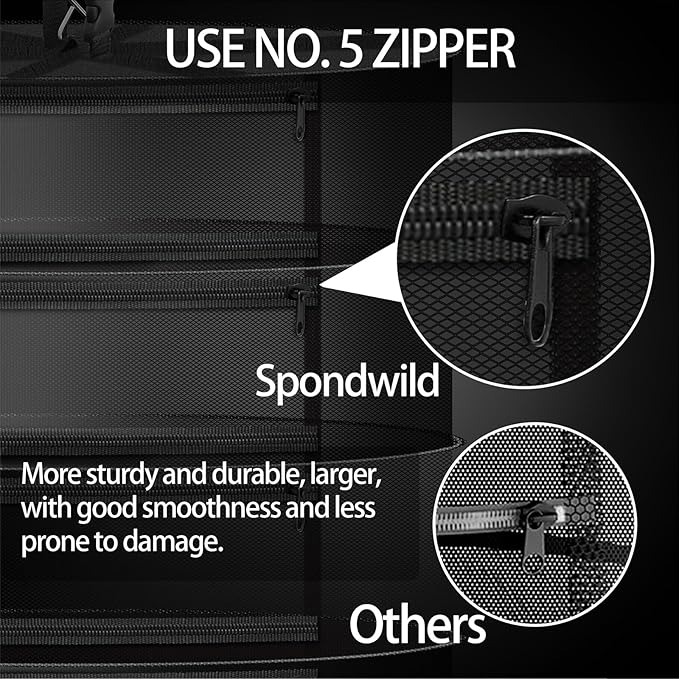 Herb Drying Rack Hanging Mesh Net，6+1 Layer Plant Drying Rack with Door-Type Zipper & Closed Storage Compartment for Folding Basket Dryer Fit in Grow Tents、Garden Outdoor