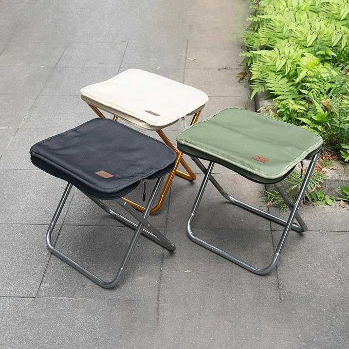 Camping Stool，Portable Foldable Stool Adult Collapsible Chairs for Fishing Outdoor Hiking 300 LBS Load