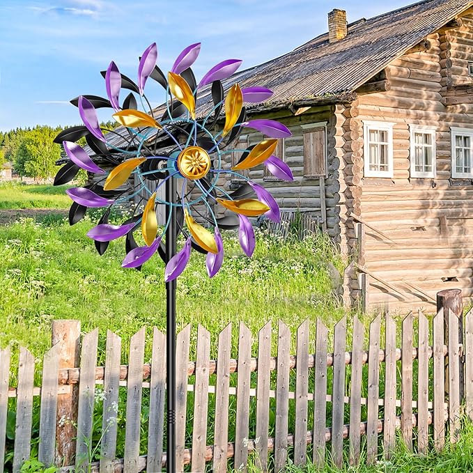 Wind Spinners Outdoor for Yard and Garden, 360 Degrees Metal Wind Sculptures & Spinners, Windmill for Outside Patio Lawn Decor Gifts for Family Friends