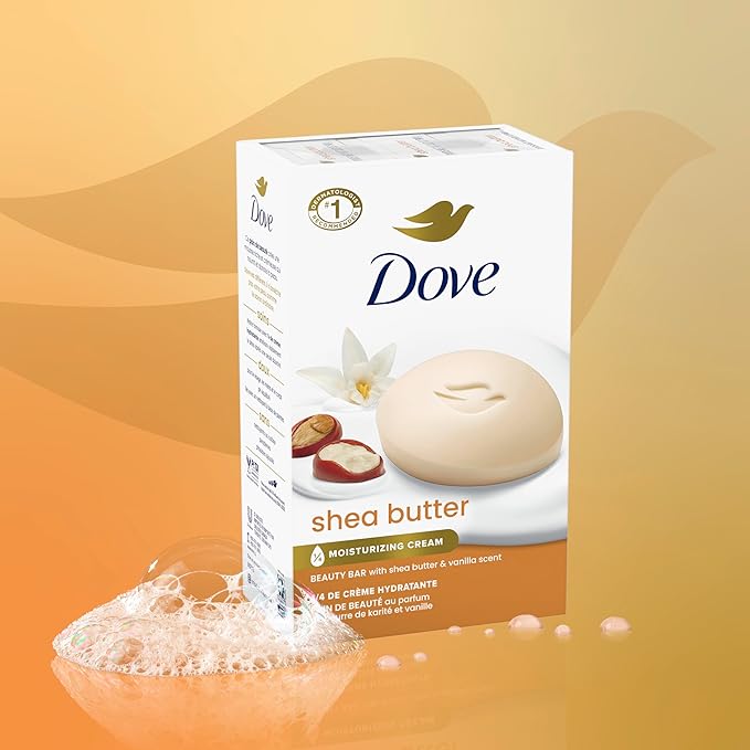 Dove Beauty Bar Soap Shea Butter, 8 Count