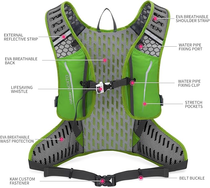 16L Hydration Backpack with Free 2-Liter Water Bladder,The Lightweight Hydration Pack for Cycling, Hiking, Skiing