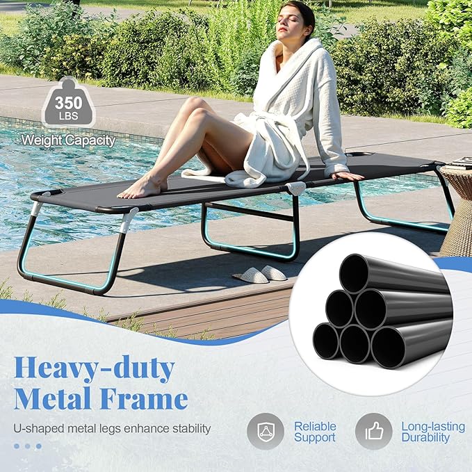 Goplus Folding Camping Cot, Heavy Duty Collapsible Foldable Camping Bed for Adults Kids with Non-Slip Foot Pad, Indoor Outdoor Portable Sleeping Cot for Hiking, Camping, Fishing