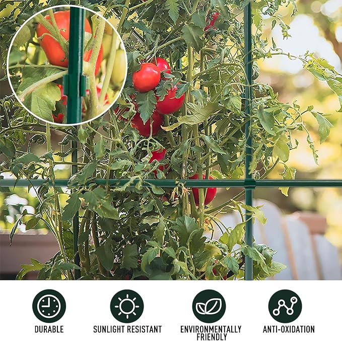 MAXPACE 125pcs Garden Stakes Kit: Includes 40 Sets of Fiberglass Plant Sticks Supports & Accessories for DIY 4ft, 5ft, 6ft, 7ft Stakes for Tomato, Vegetables, Indoor & Outdoor Gardening Supplies