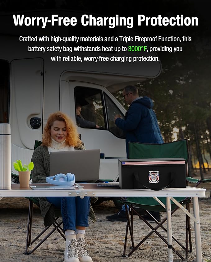 Fireproof Explosionproof Lipo Battery Safe Bag - Large Capacity Ebike Battery Storage Guard Pouch for Charging & Storage - Waterproof Protective Case for Ebike & Lithium Batteries(22x9x9.4 Inches)