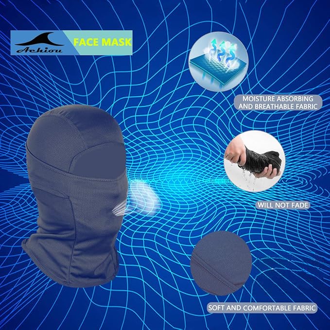 Achiou Ski Mask for Men Women, Balaclava Face Cover, Shiesty Mask UV Protector Lightweight for Motorcycle Snowboard