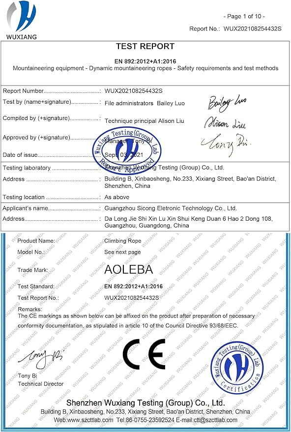 AOLEBA 10.5 mm Static Climbing Rope 10M(32ft) 20M(64ft) 30M(96ft) 50M(160ft) 70M(230ft) Outdoor Rock Climbing Rope, Escape Rope Ice Climbing Equipment Fire Rescue Parachute Rope