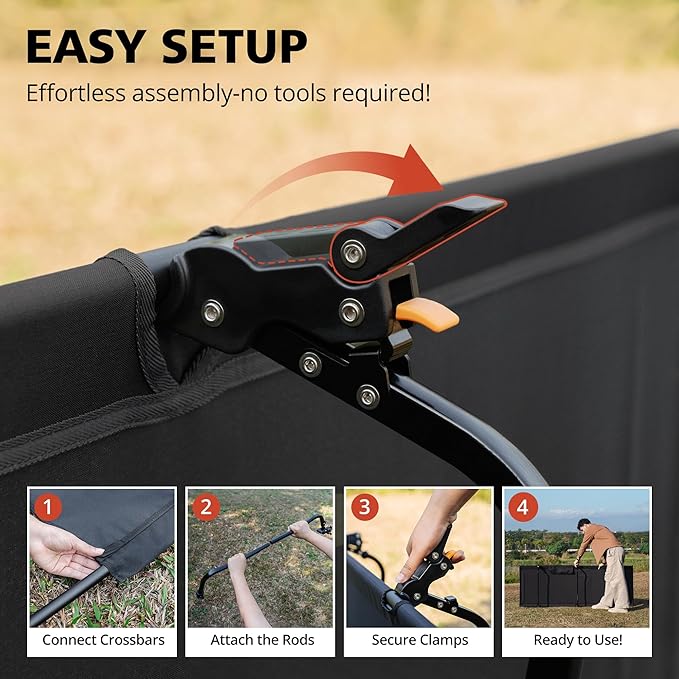 Ultralight Camping Cot for Adults - Portable Folding Camping Bed, Supports 350 lbs - Lightweight for Travel, Camping, Hiking, Backpacking, Mountaineering, Black