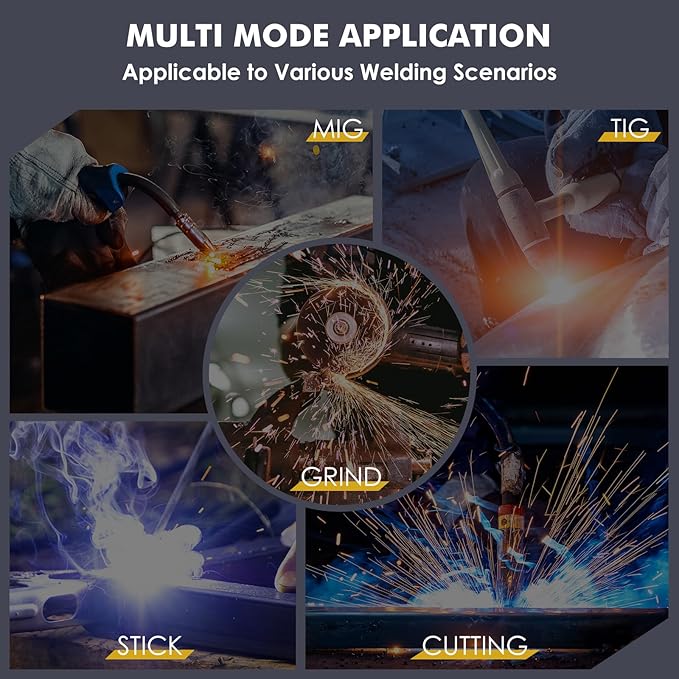 Welding Helmet Auto Darkening True Color Large Viewing, Welding Hood Solar/Rechargeable Battery Powered, Wide Shade 4/5-13 with 4 Arc Sensor, Optical Clarity Welder Mask for TIG MIG Stick Cut Grind