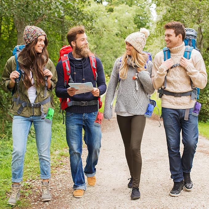 Leelosp 48 Pcs Hand Crank Flashlight No Battery Required Cranked Flashlight Manual Press Flash Light 3 LED Squeeze Light for Camping Hiking Power Outage Gift (Red Blue Purple Orange Yellow Green)