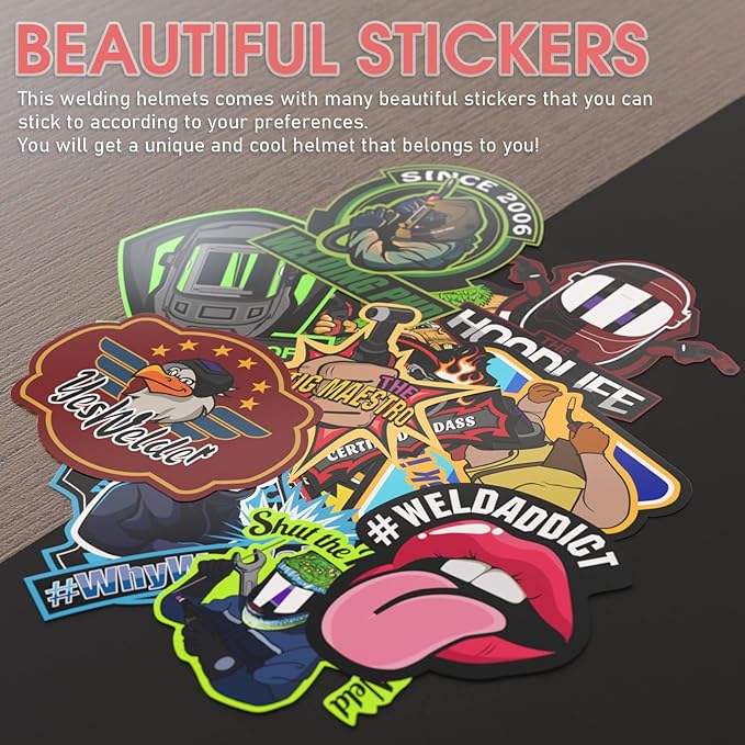 YESWELDER Auto Darkening Welding Helmet, Blue Light Blocking, 1/1/1/1 True Color Solar Powered Welding Hood with 2 Arc Sensors, Wide Shade 3.5/9-13 Welder Mask for TIG MIG ARC and Grind