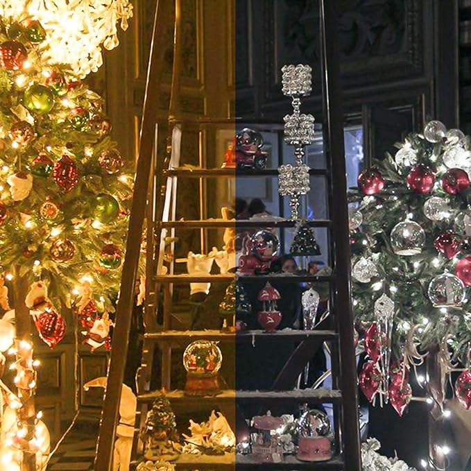 Warm White to Cool White Color Changing 200 LED 66FT Connectable Christmas String Lights for Outdoor Indoor Waterproof, 11 Modes Twinkle Fairy Lights Clear Wire for Christmas Tree Memory Remote Timer