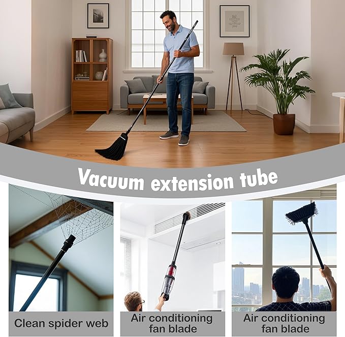 Vacuum Extension Tubes, 1.25 Inch Diameter, 17.71 Inch Length - Black | Compatible with 1-1/4 Inch Hose Wet/Dry Vacuum Cleaners | Versatile Tool (Black, 1 P 17.71 ")