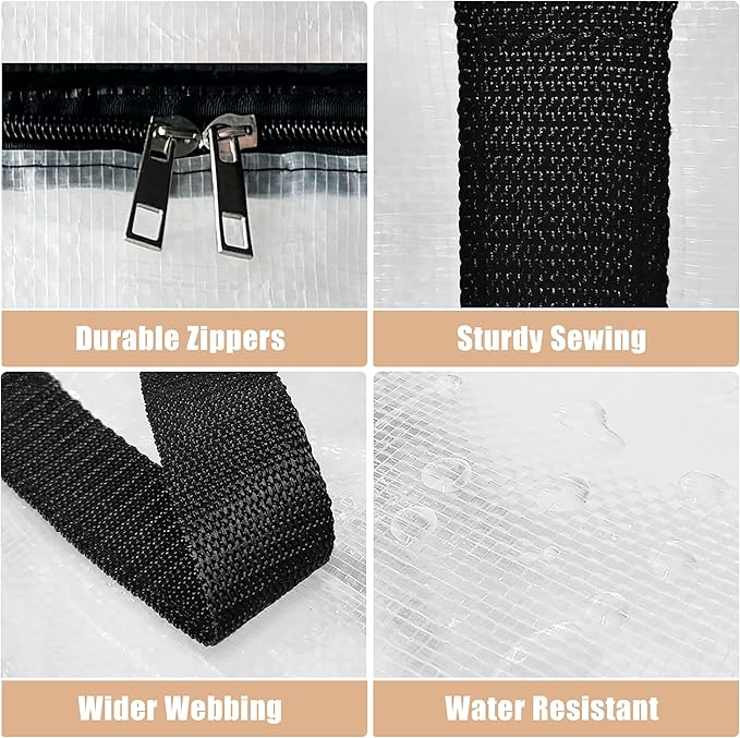 Heavy Duty Moving Bags - Extra Large Packing Bags and Storage Totes, Collapsible and Foldable Option for Moving and Storage, Multicolored, 125 L - 12 Pack