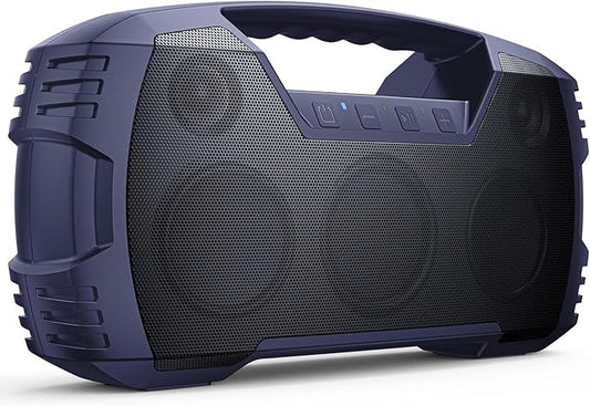 Houl Zallee IPX7 Waterproof Bluetooth Speaker, 40W Portable Wireless Speakers, 32H Playtime, Stereo Loud Sound, Deep Bass, Bluetooth 5.0, Built-in Mic, for Party/Camping/Pool/Gifts, Beach-Navy Blue