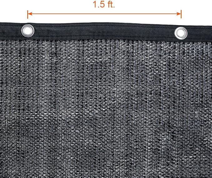 Agfabric 70% 12X 16ft Sunblock Shade Cloth with Grommets for Garden Patio, Black