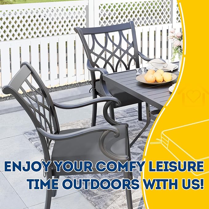 AAAAAcessories Outdoor Seat Cushions for Chairs, Waterproof, Fade-Resistant Patio Furniture Replacement Cushions, 20" x 20" x 3", Set of 2, Dark Gray