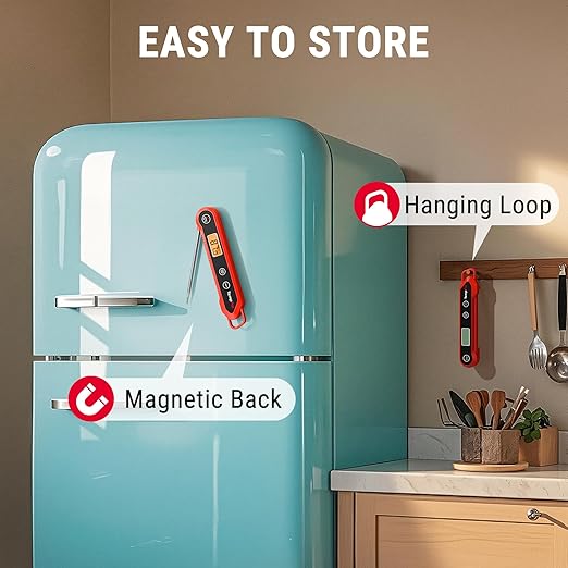 Instant Read Meat Thermometer Digital - TempPro ±0.9°F Pro-acurite Waterproof Food Thermometer for Cooking, Backlight Cooking Thermometer for Meat, BBQ, Grilling Air Fryer Griddle Kitchen Accessories