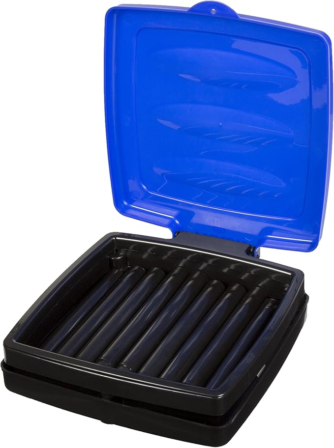 Wakeman Portable Trash Bag Holder - Collapsible Garbage Bin for Parties and Camping - 13-Gallon Plastic Can for Indoor and Outdoor Use (Blue/Black)