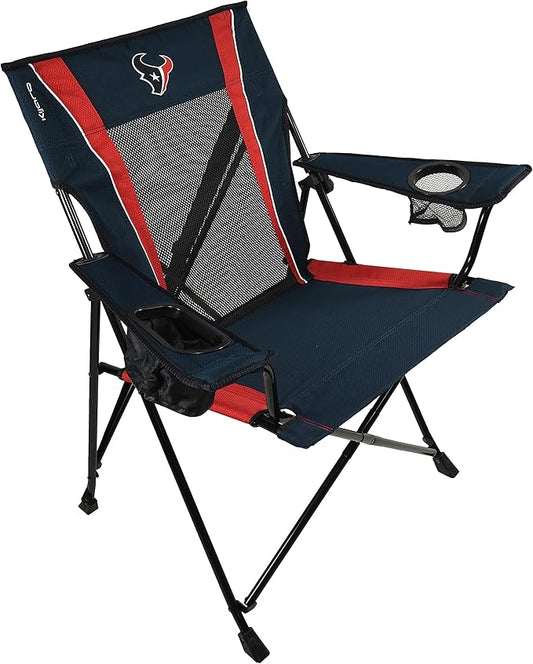 Kijaro Dual Lock Pro Sports Fan Folding Chair, 26" L x 35.5" W x 37" H, Houston Texans