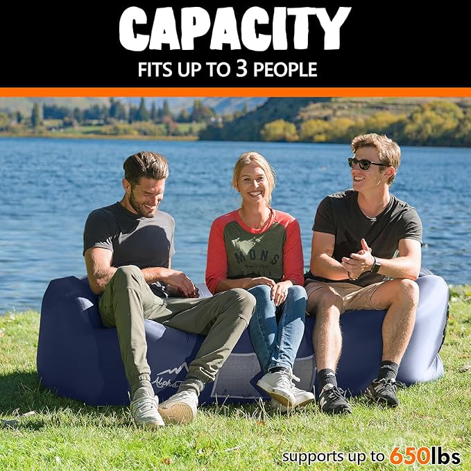 AlphaBeing Inflatable Lounger Beach Chair Accessories, Air Sofa Hammock Inflatable Couch for Camping Backyard Lakeside with Compression Sacks, Ideal Outdoor Gifts for Adults
