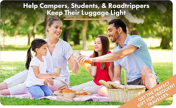 FOODLE Wheat Straw Dinnerware Set - BPA Free & Safety Tested - Unbreakable, Microwave & Dishwasher Safe Dishes - Picnic, RV, Dorm, Camping Plates Cups and Bowls - Great for Kids & Adults - For 4