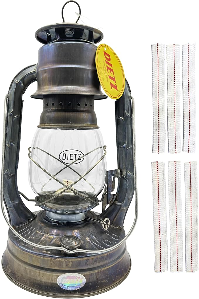 Light of Mine - Dietz #08 Air Pilot Unfinished Oil Lantern with 7/8" Replacement Wick Strips (Unfinished)
