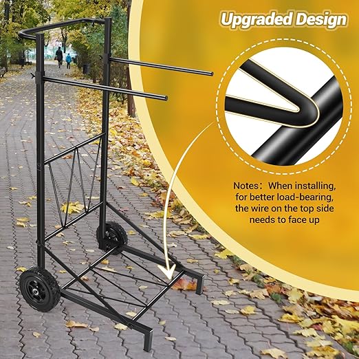 CAROD Trash Bag Holder, Adjustable Metal Leaf Bag Holder from 30-45 Gallon Capacity, Mobile Garbage Bags Cart, Outdoor Garden Leaf Bags Stand for Yard & Lawn Cleanup, Gardening, Camping, Parties