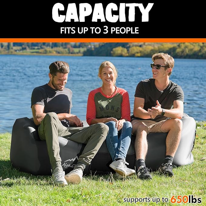 AlphaBeing Inflatable Lounger Beach Chair Accessories, Air Sofa Hammock Inflatable Couch for Camping Backyard Lakeside with Compression Sacks, Ideal Outdoor Gifts for Adults