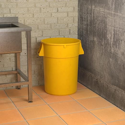 44 Gallon Yellow Round Commercial Trash Can
