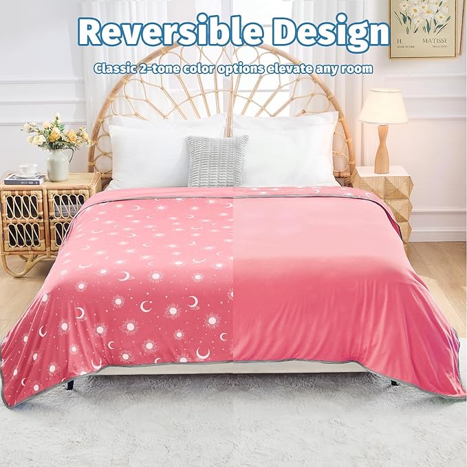 inhand Cooling Blanket King Size (90"x108") - Cooled Blankets for Hot Sleepers Lightweight Breathable Summer Blanket for Sleeping Night Sweats to Keep Cool in The Heat -Peach Pink