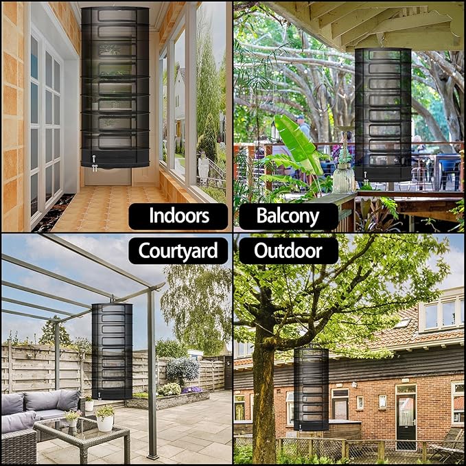 Herb Drying Rack Hanging Mesh Net，8+1 Layer Plant Drying Rack with Door-Type Zipper & Closed Storage Compartment for Folding Basket Dryer Fit in Grow Tents、Garden Outdoor