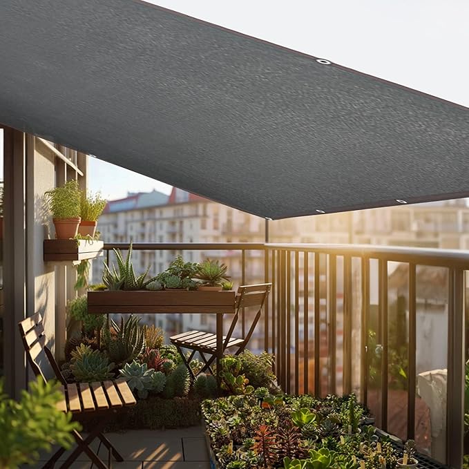 winemana 70% Black Shade Cloth, 6.6 x 6.6 FT Durable Mesh Tarp with Grommets, Resistant Garden Sun Shade Netting with Taped Edge for Plant Cover, Greenhouse, Patio, Tomatoes, Chicken Coop, Barn Kennel